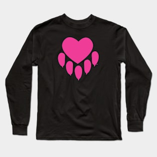 Valentine Heart Paw (Down) Long Sleeve T-Shirt